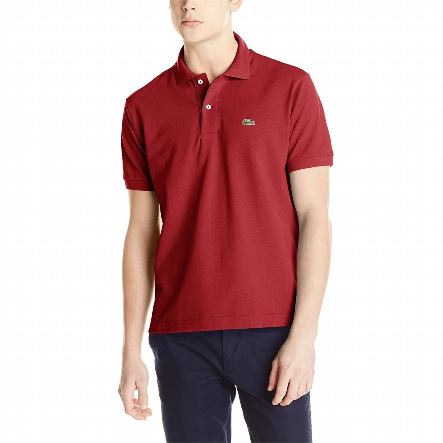 Polo de manga corta color vinotinto