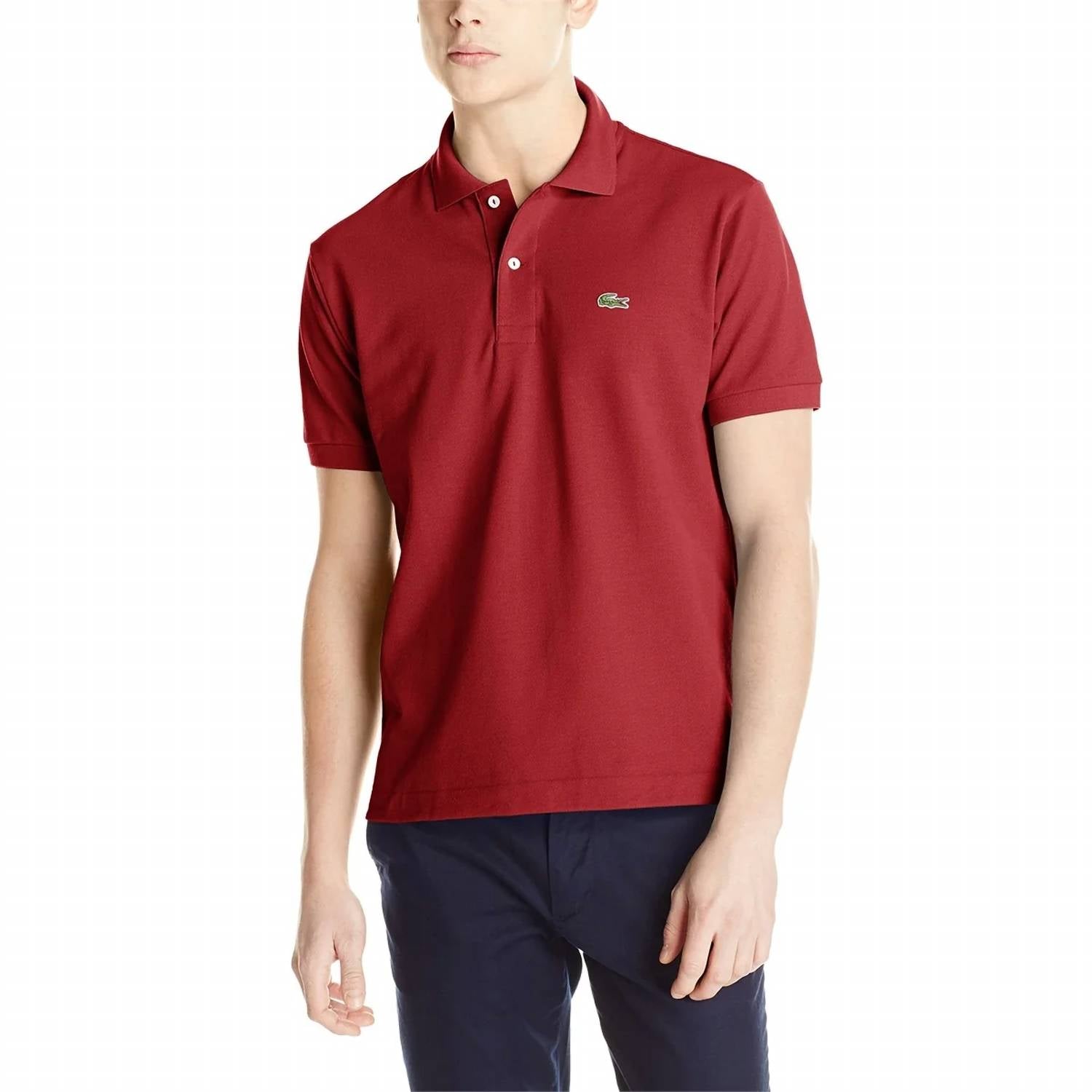 Polo de manga corta color vinotinto