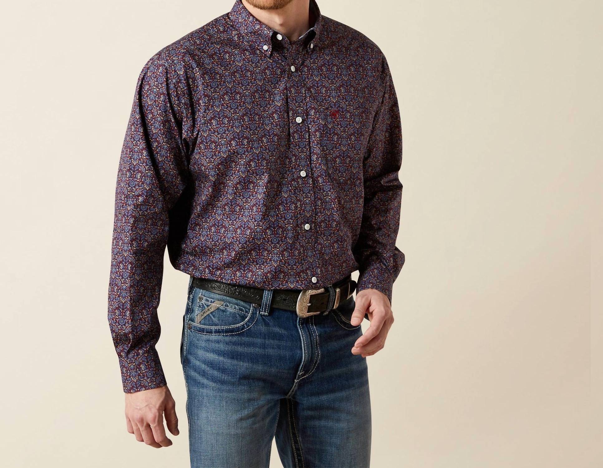 Camisa de manga larga color azul