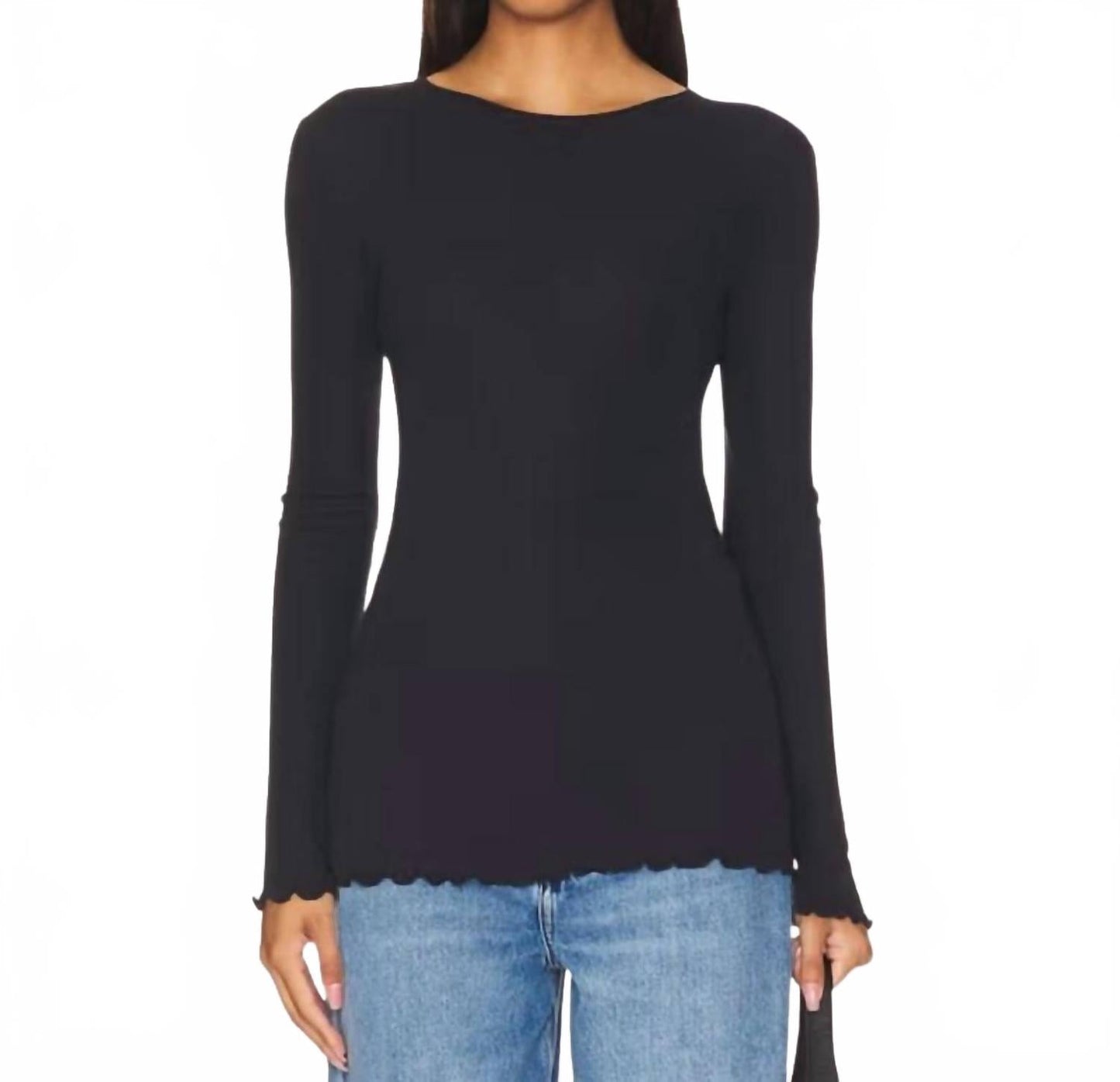 Top de manga larga color negro