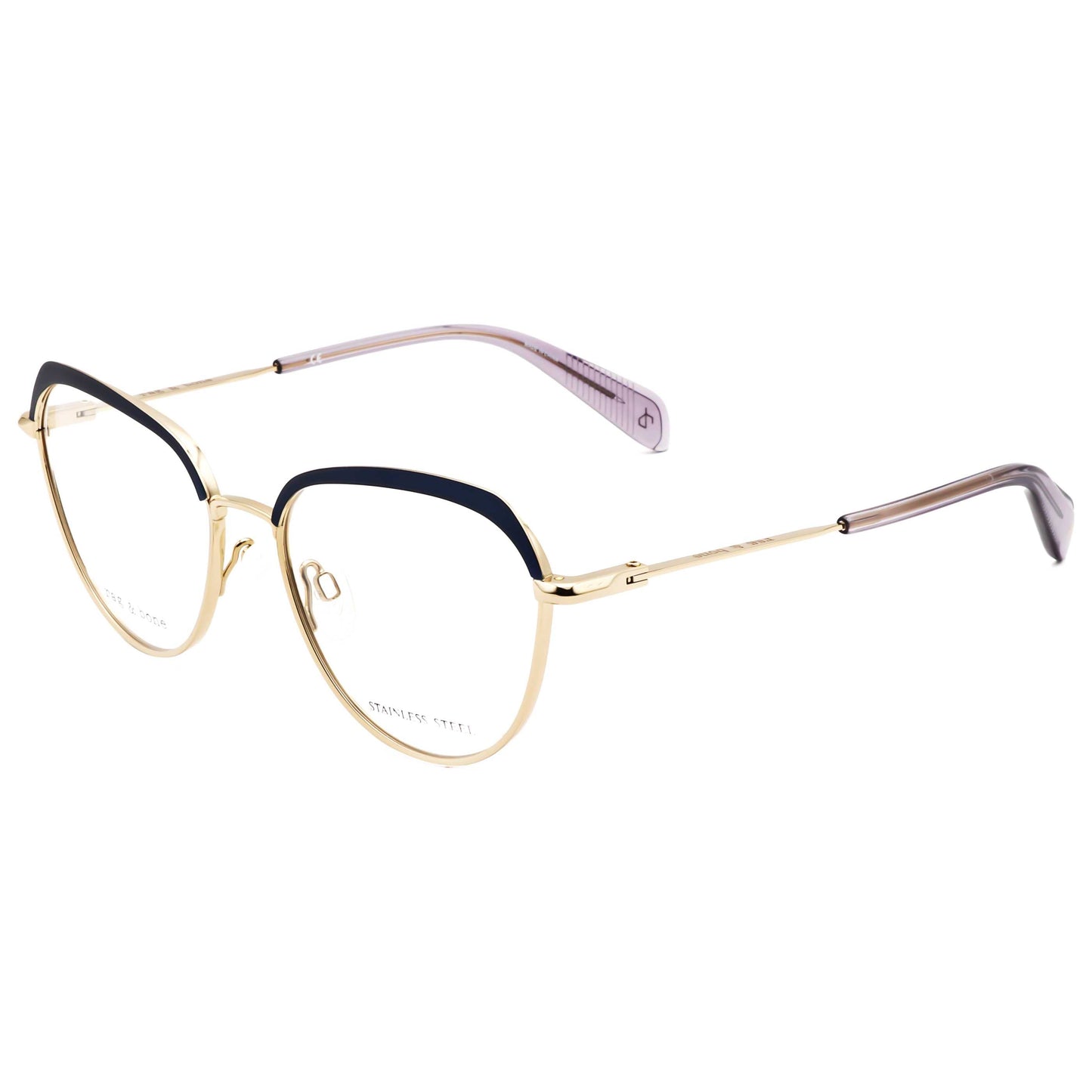 Montura para gafas de mujer 52 mm color azul y dorado