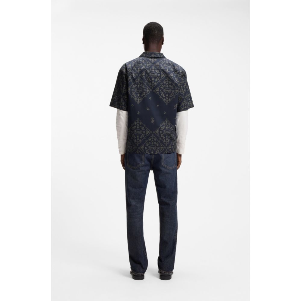 Camisa de algodón de corte amplio con estampado
