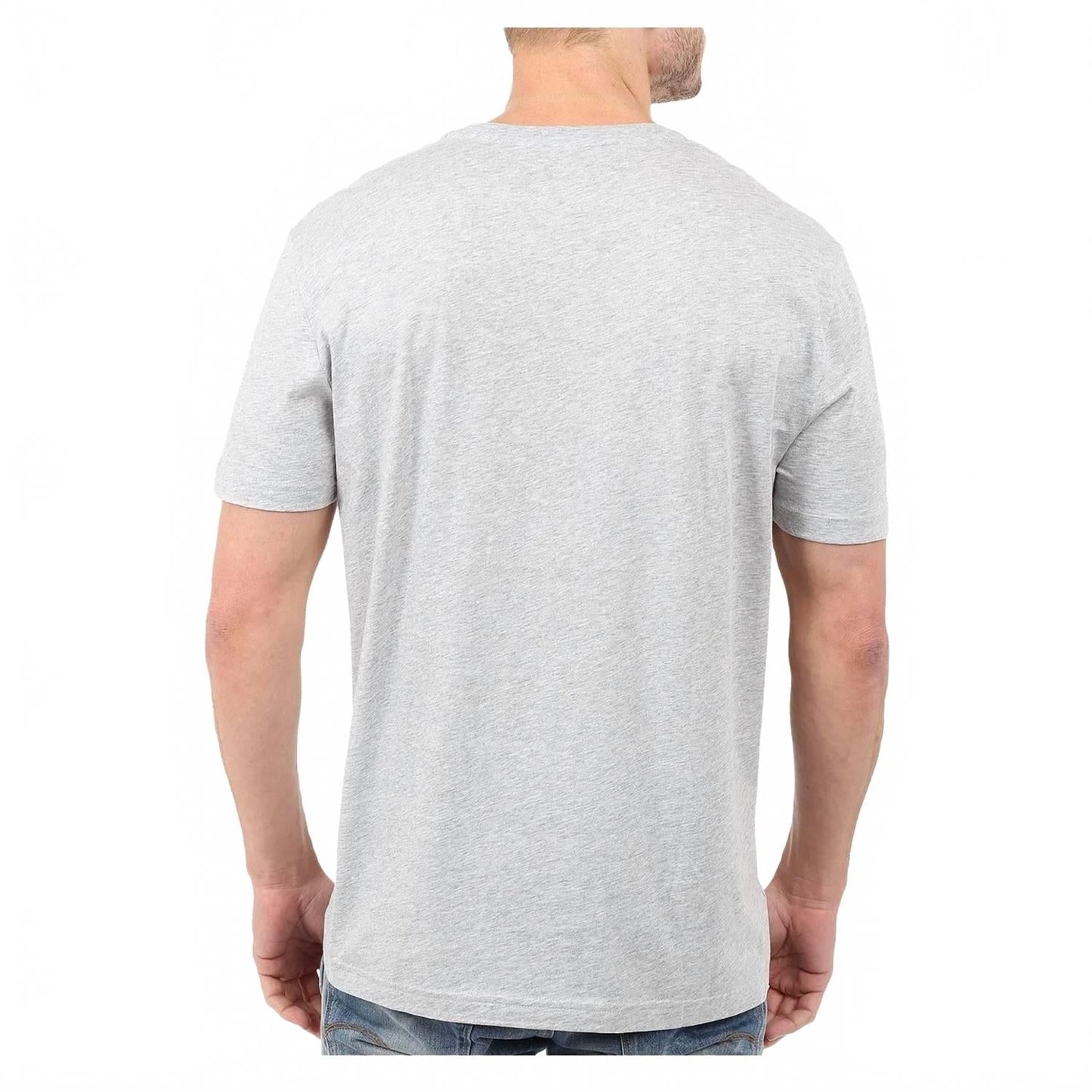Camiseta de hombre de manga corta con cuello en V color plateado