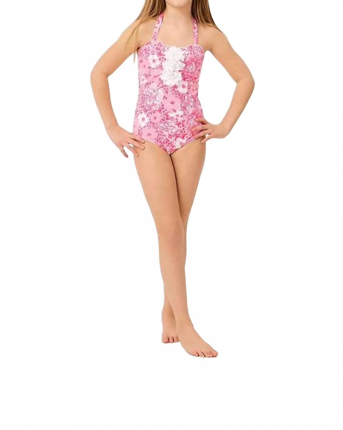 Vestido de baño para niña color rosado