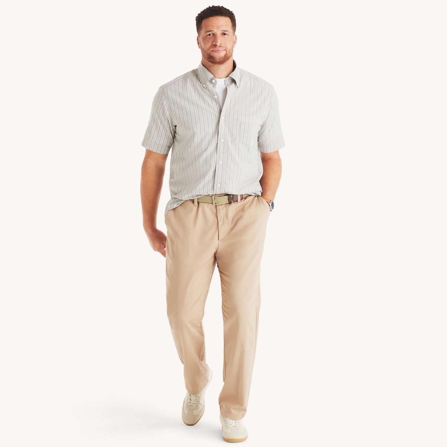 Camisa de hombre de manga corta a rayas