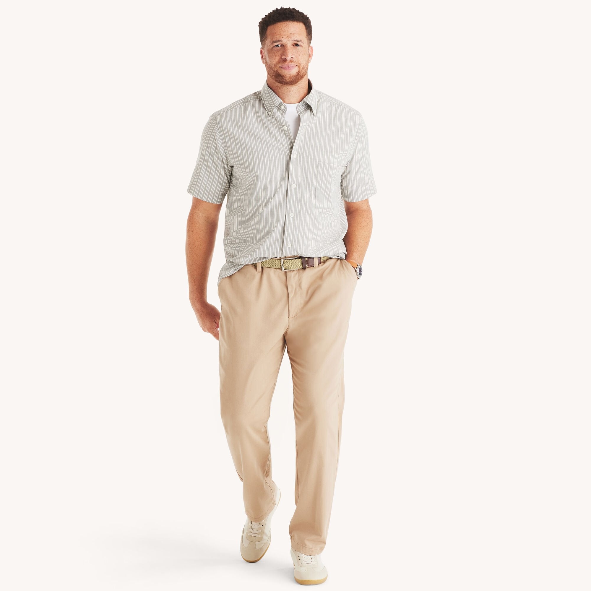 Camisa de hombre de manga corta a rayas