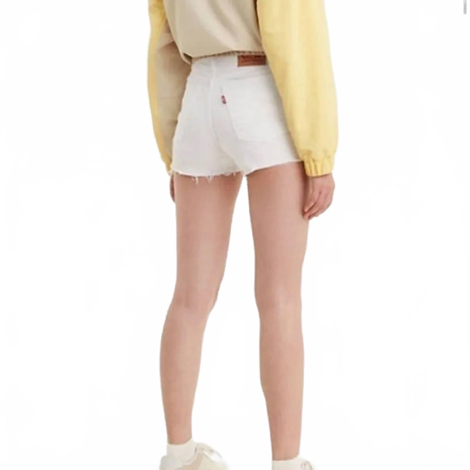 Short de tiro alto color blanco