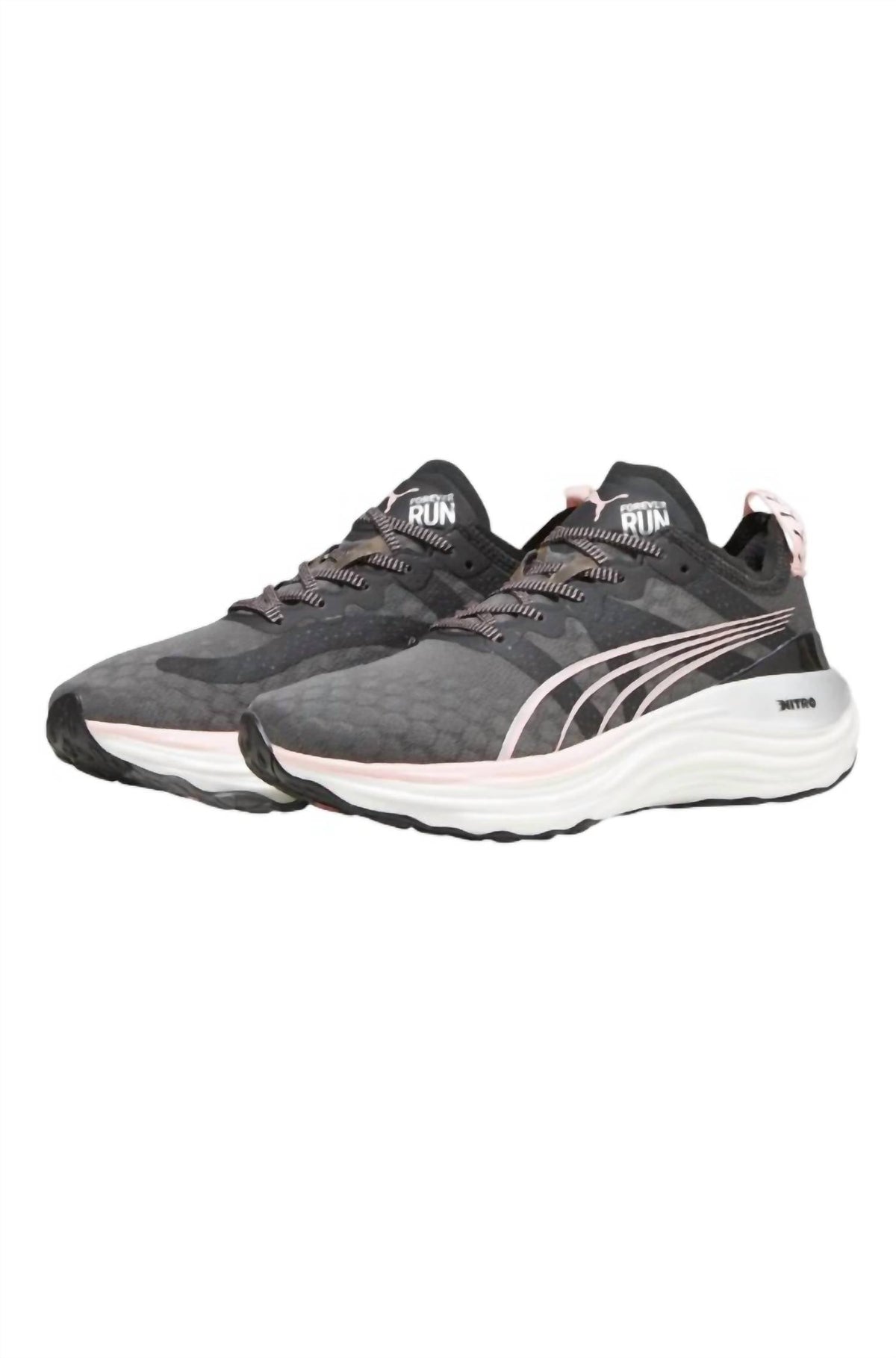 Tenis para correr de mujer color negro y plateado