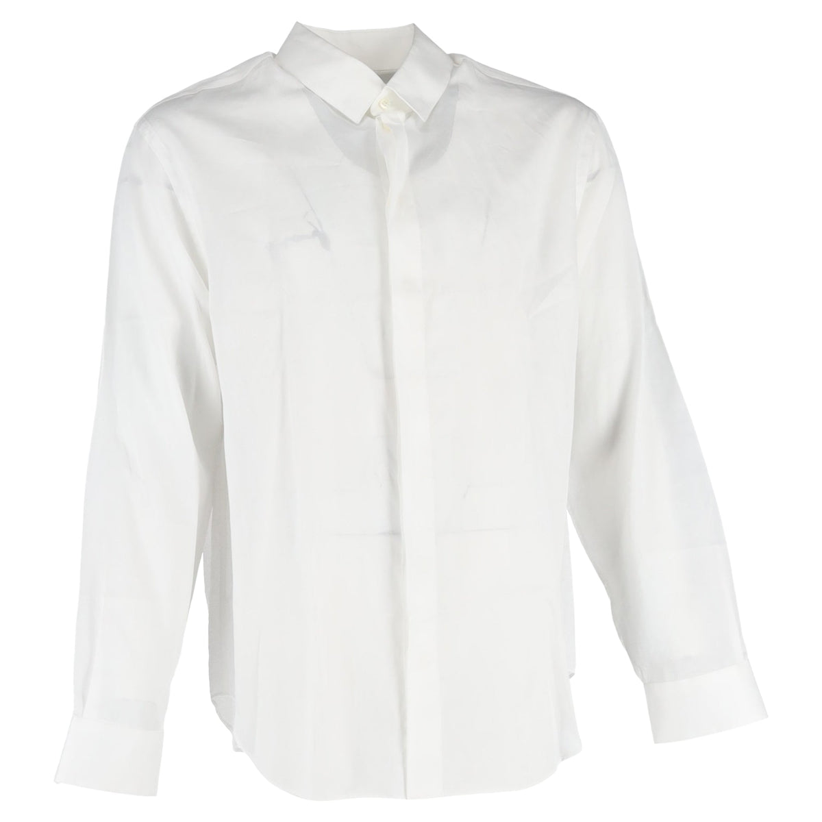Camisa de algodón de manga larga color blanco