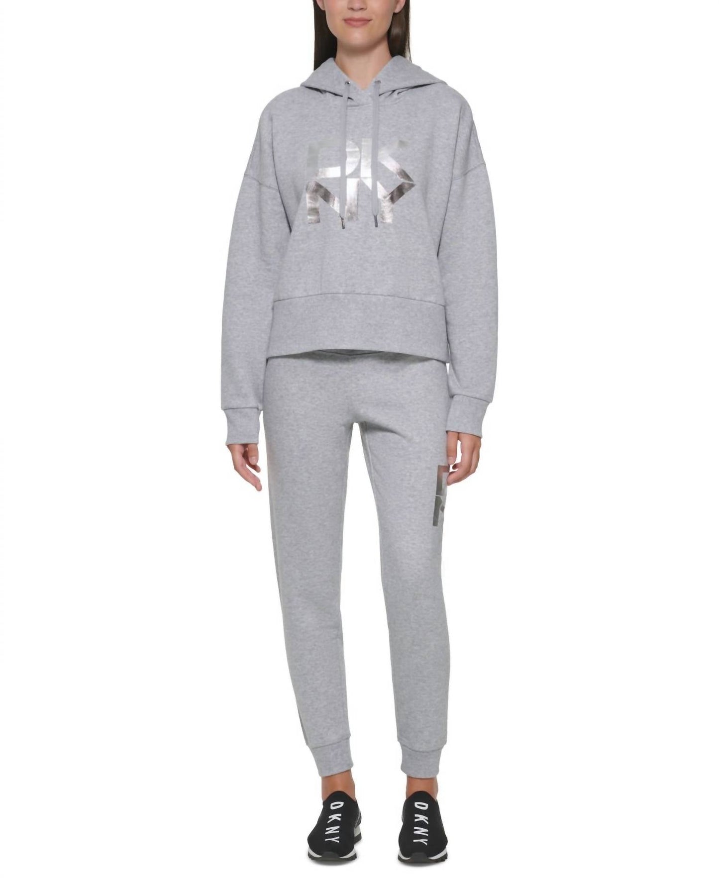 Buzo con capucha con estampado color gris
