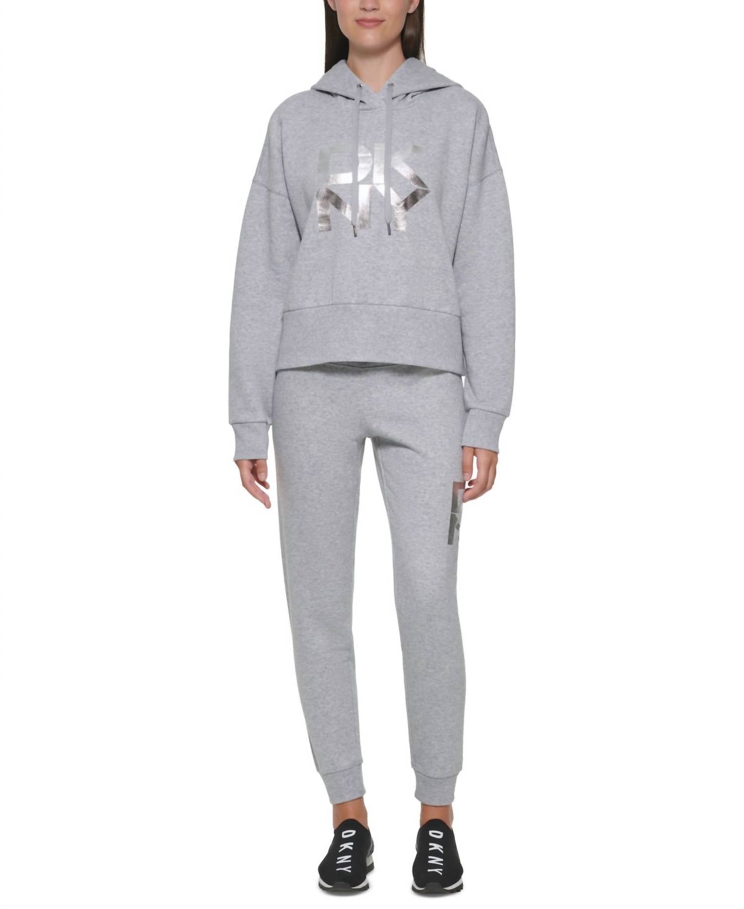 Buzo con capucha con estampado color gris