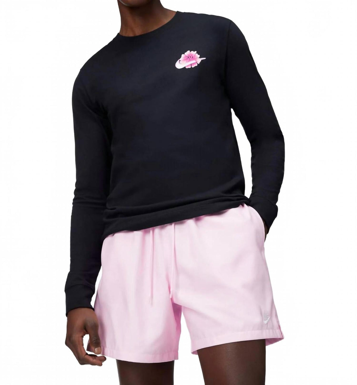 Short color blanco y rosado