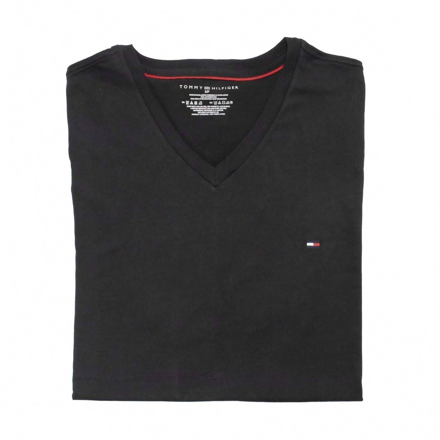 Camiseta de hombre con cuello en V color negro