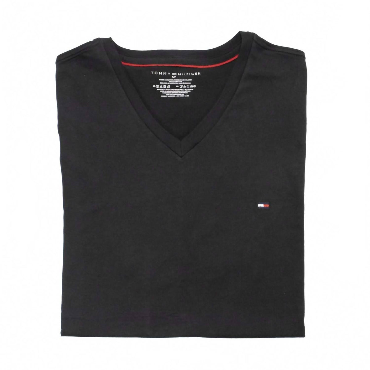 Camiseta de hombre con cuello en V color negro