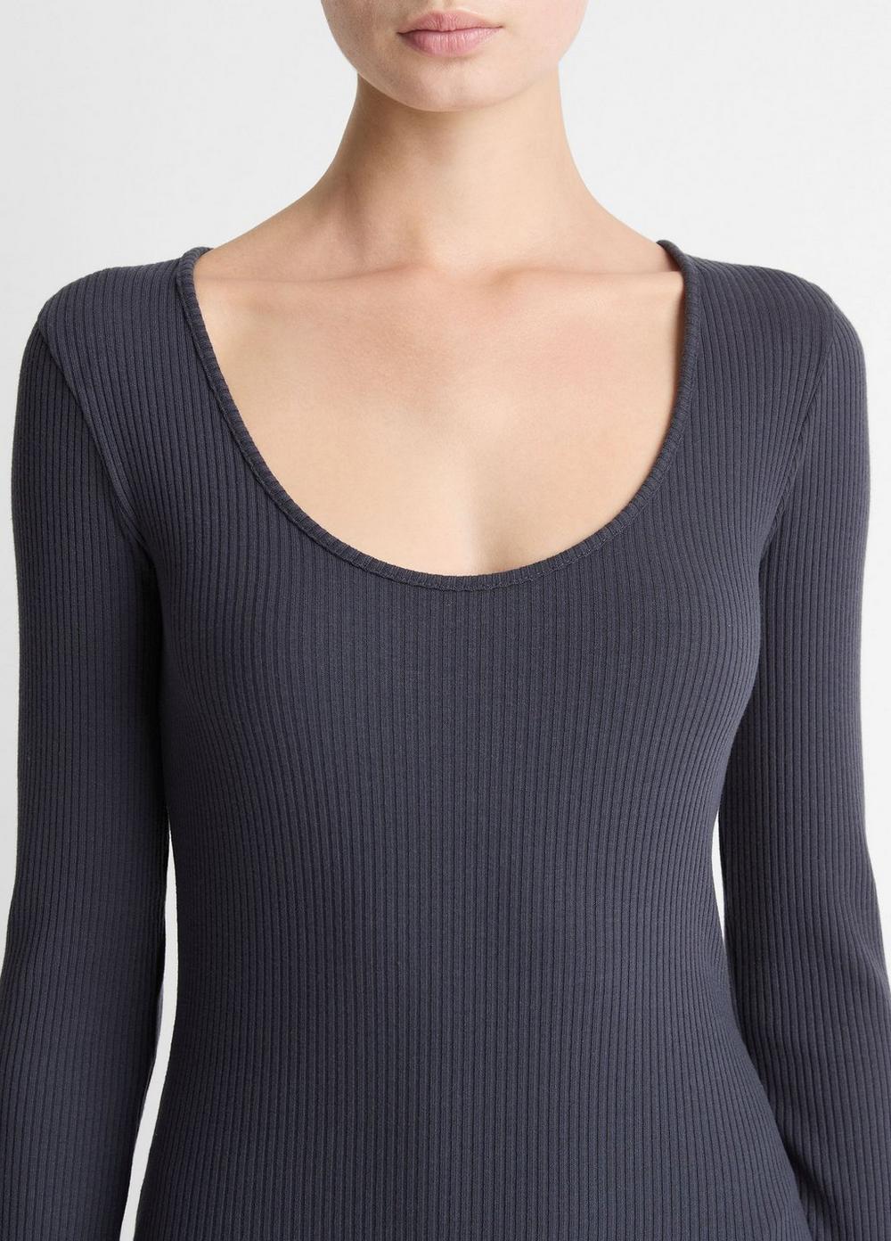 Vestido de mezcla de algodón con tejido acanalado