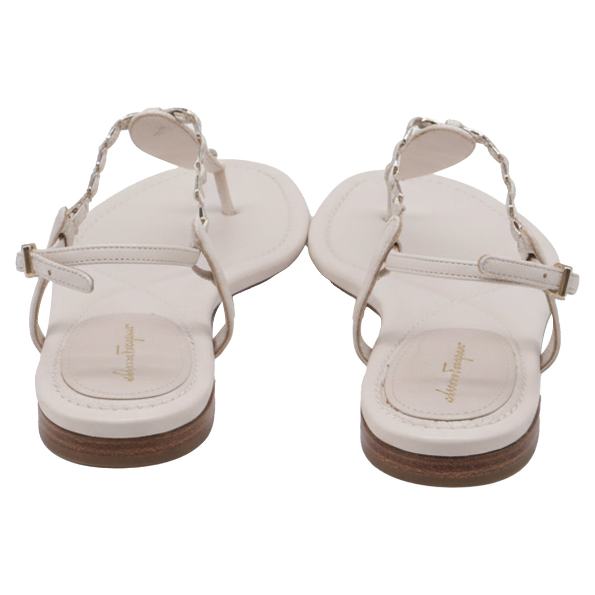Sandalias de cuero color blanco