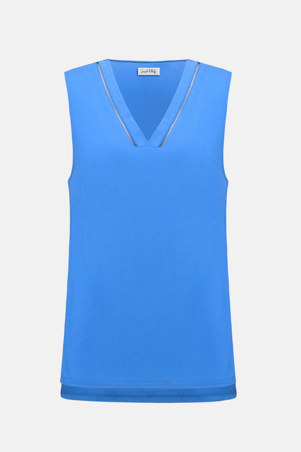 Top sin mangas color azul