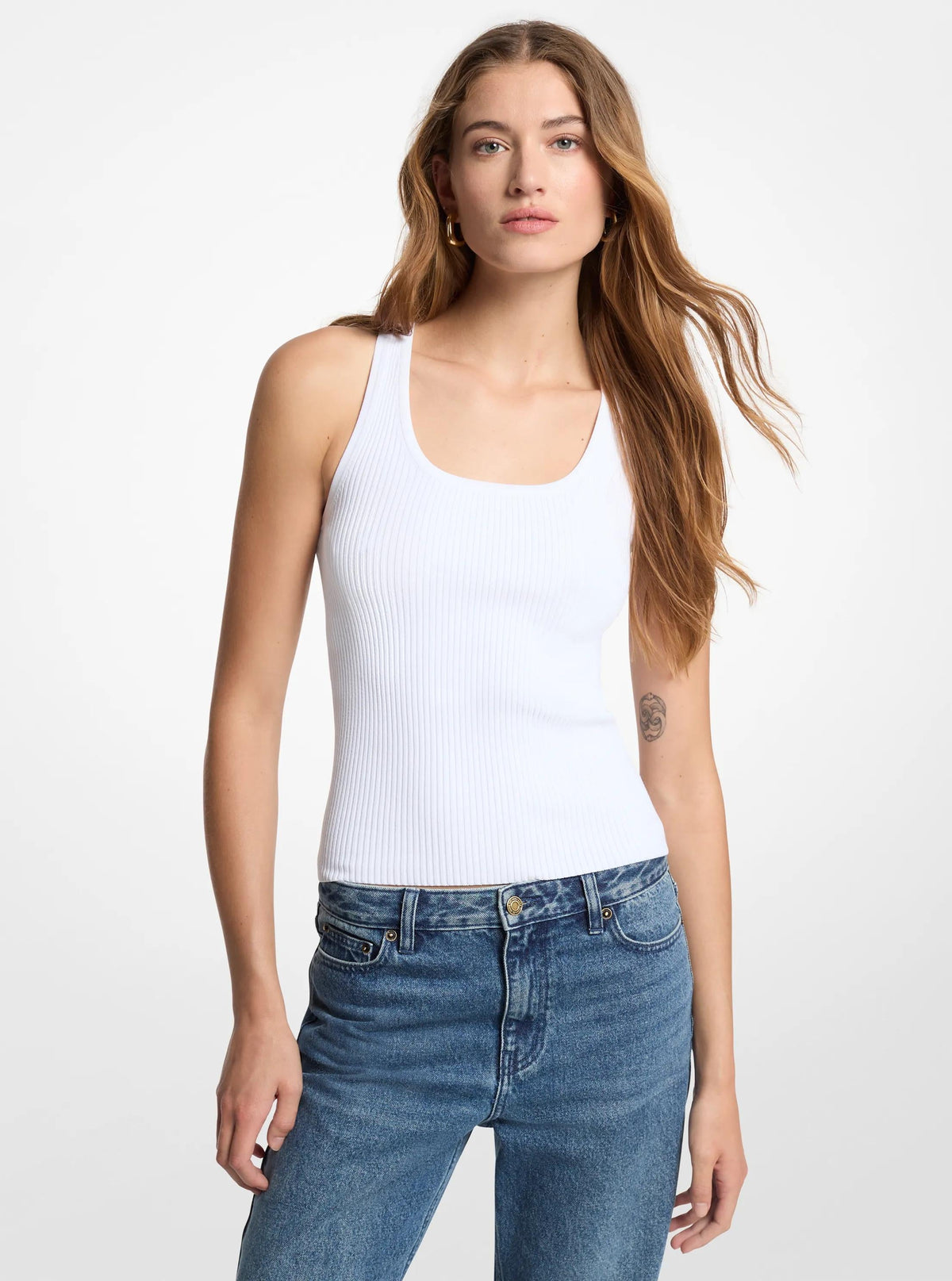 Camiseta sin mangas con tejido acanalado