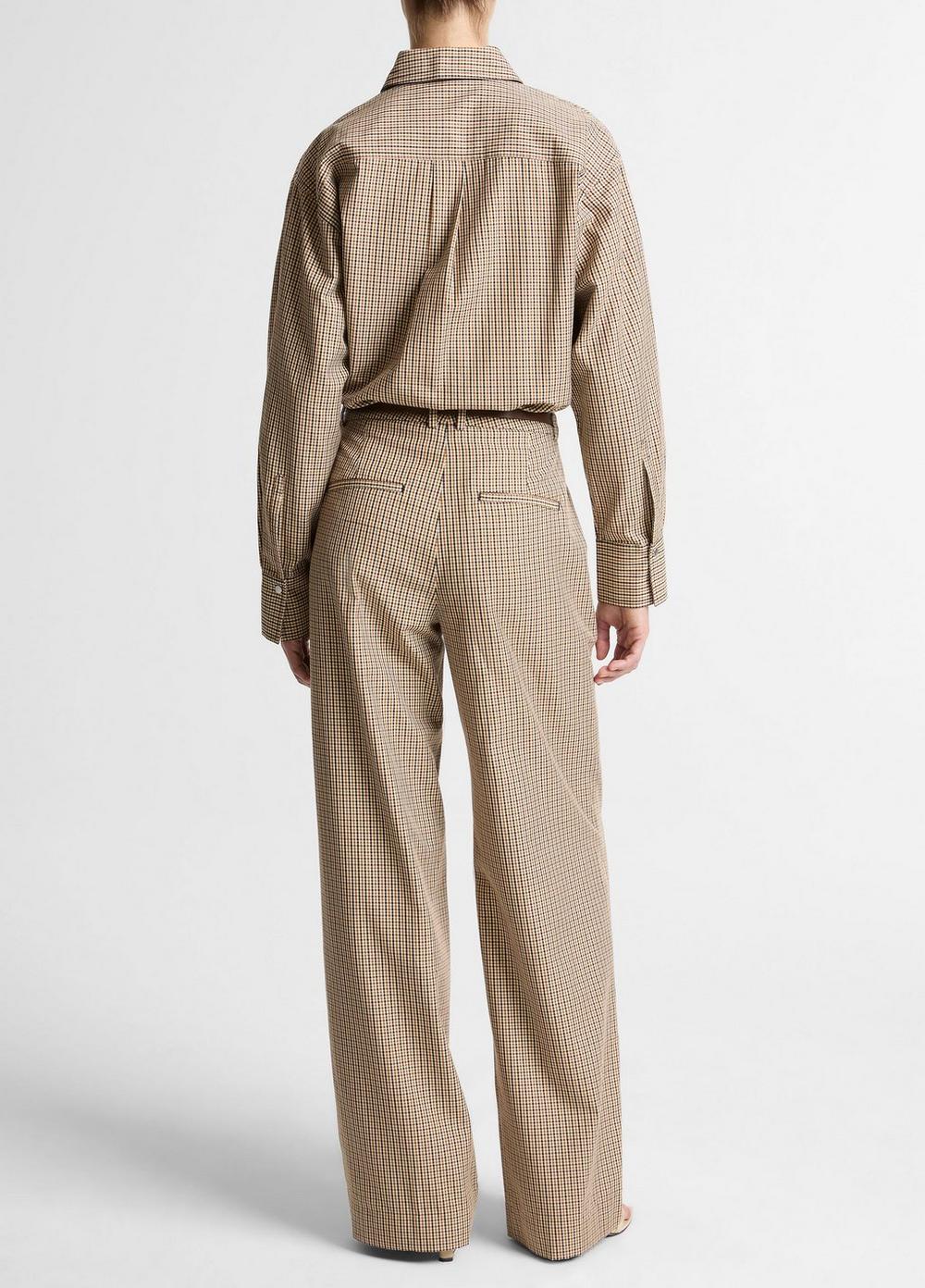 Pantalón de mezcla de algodón de pierna ancha