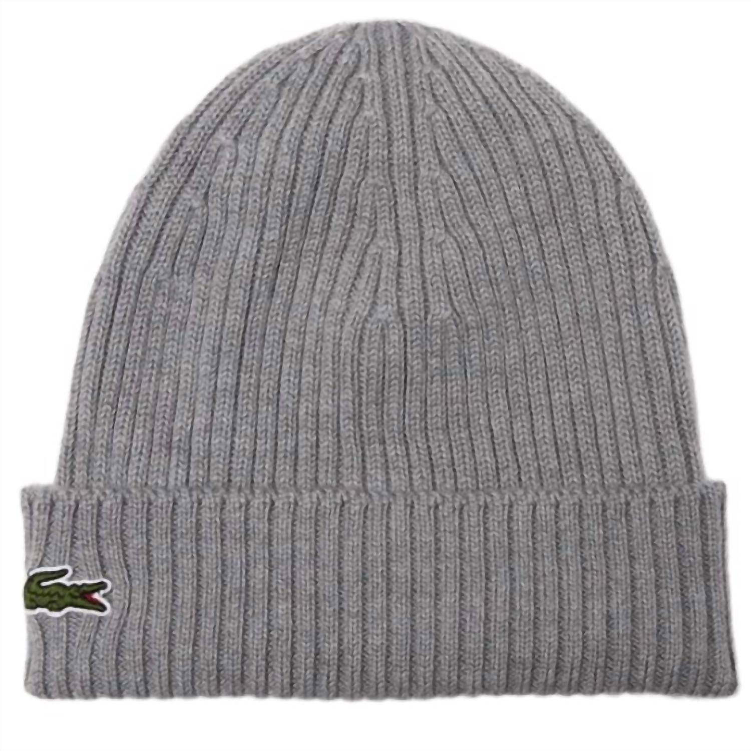 Gorro tejido unisex de lana color gris