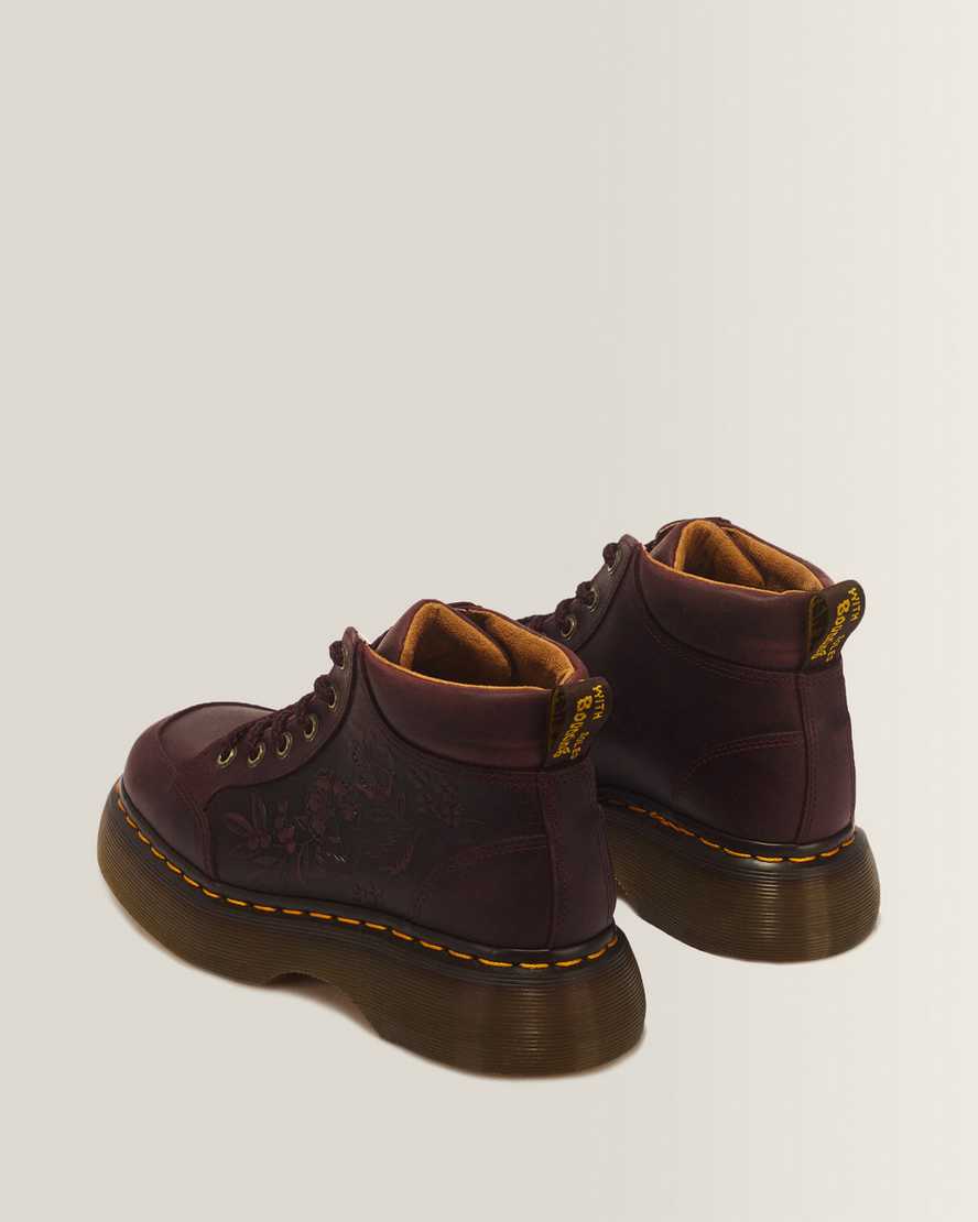 Botas de cuero con estampado floral