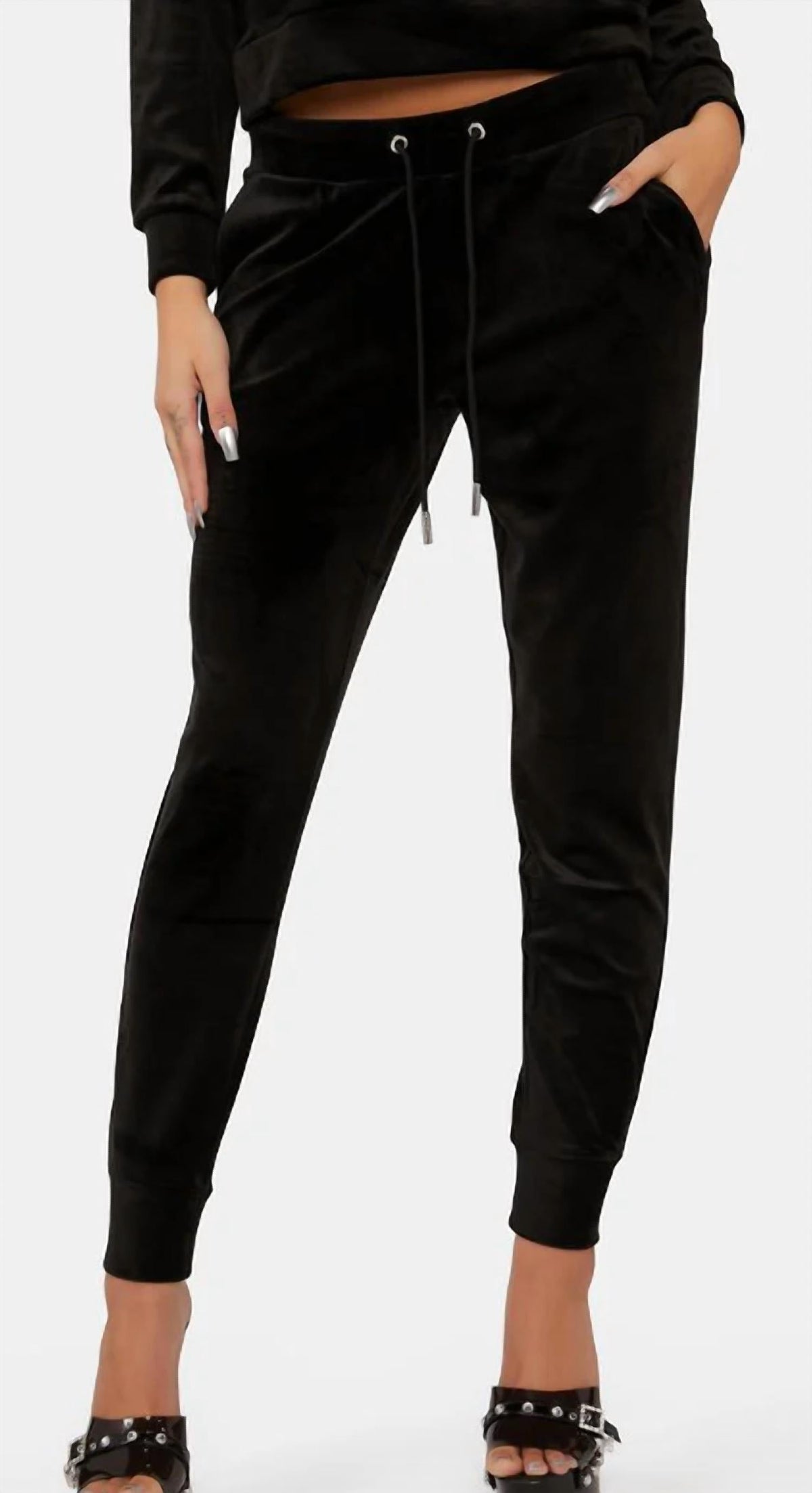 Pantalón deportivo de terciopelo color negro