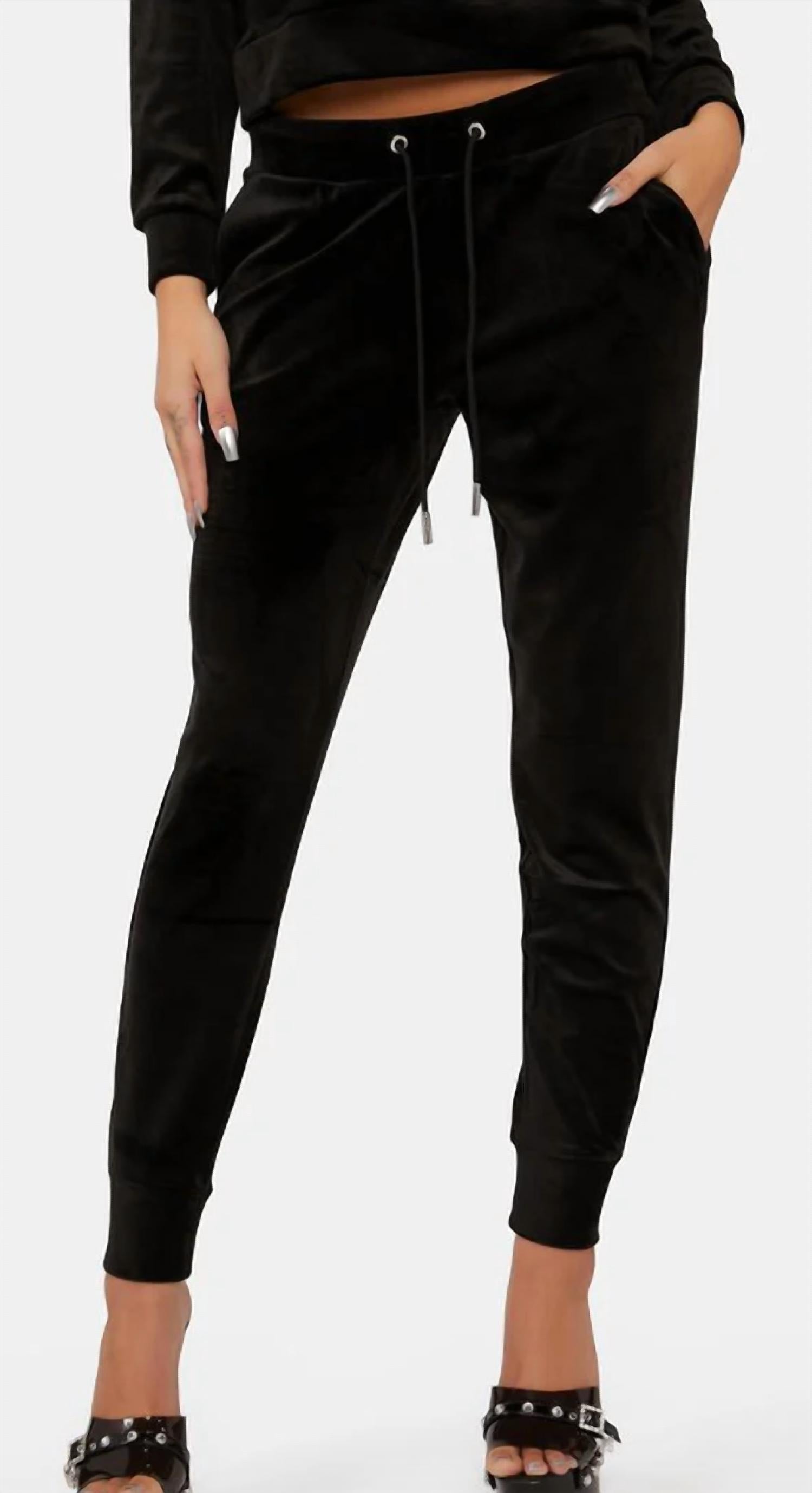 Pantalón deportivo de terciopelo color negro