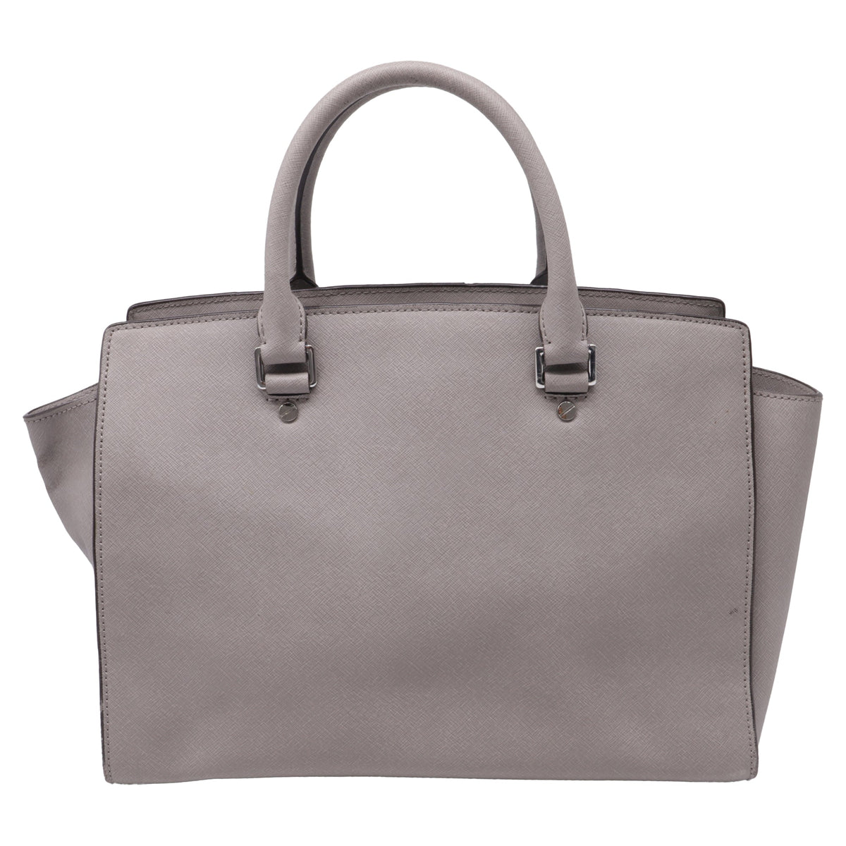 Bolso de cuero color gris