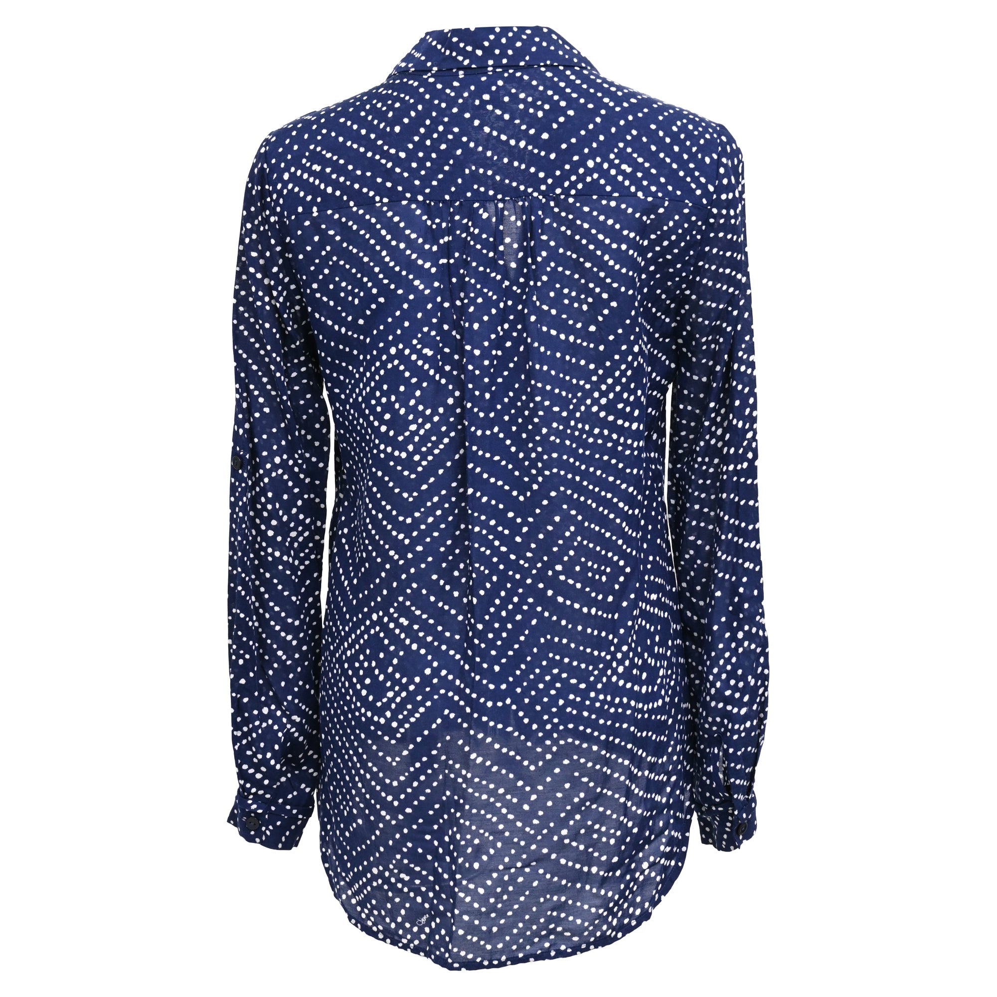 Camisa de seda con estampado color azul