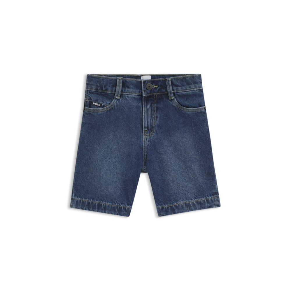 Short infantil de algodón de corte amplio color azul