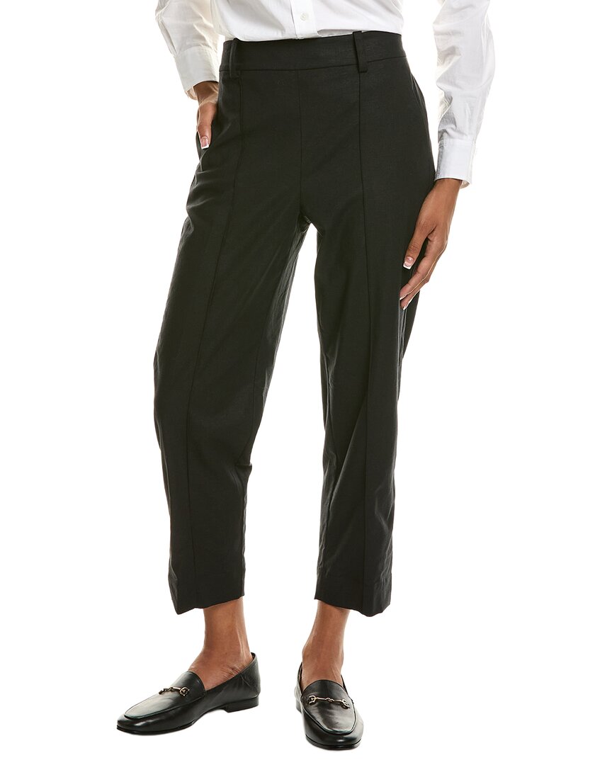 Pantalón de mezcla de lino de tiro medio