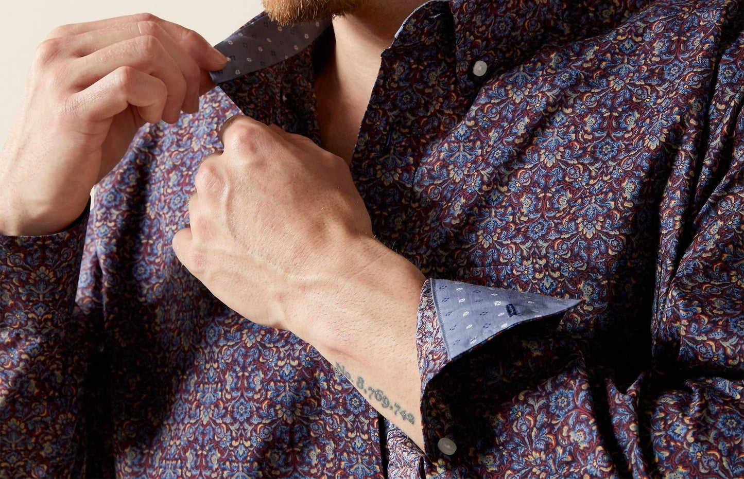 Camisa de manga larga color azul