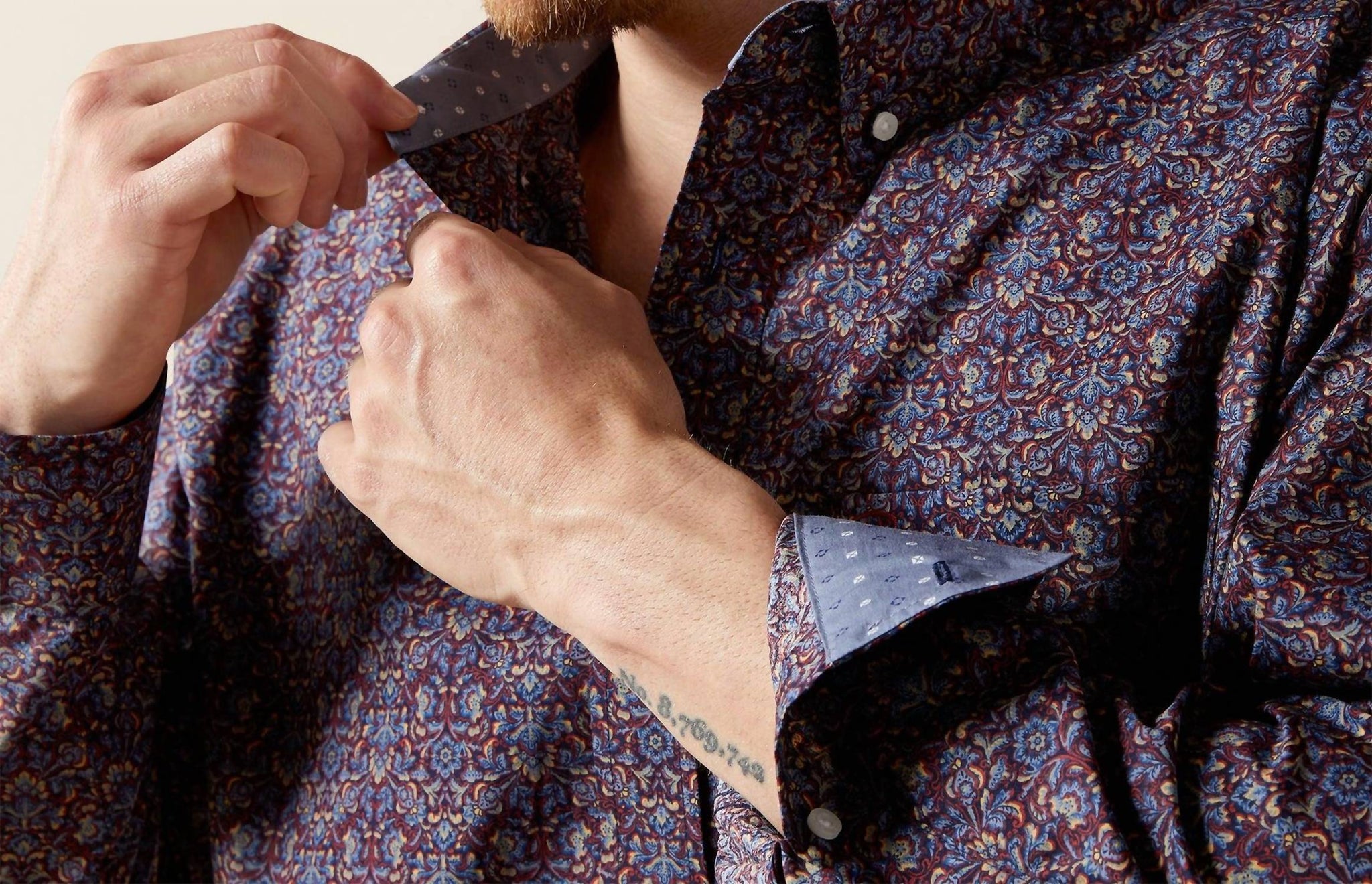 Camisa de manga larga color azul