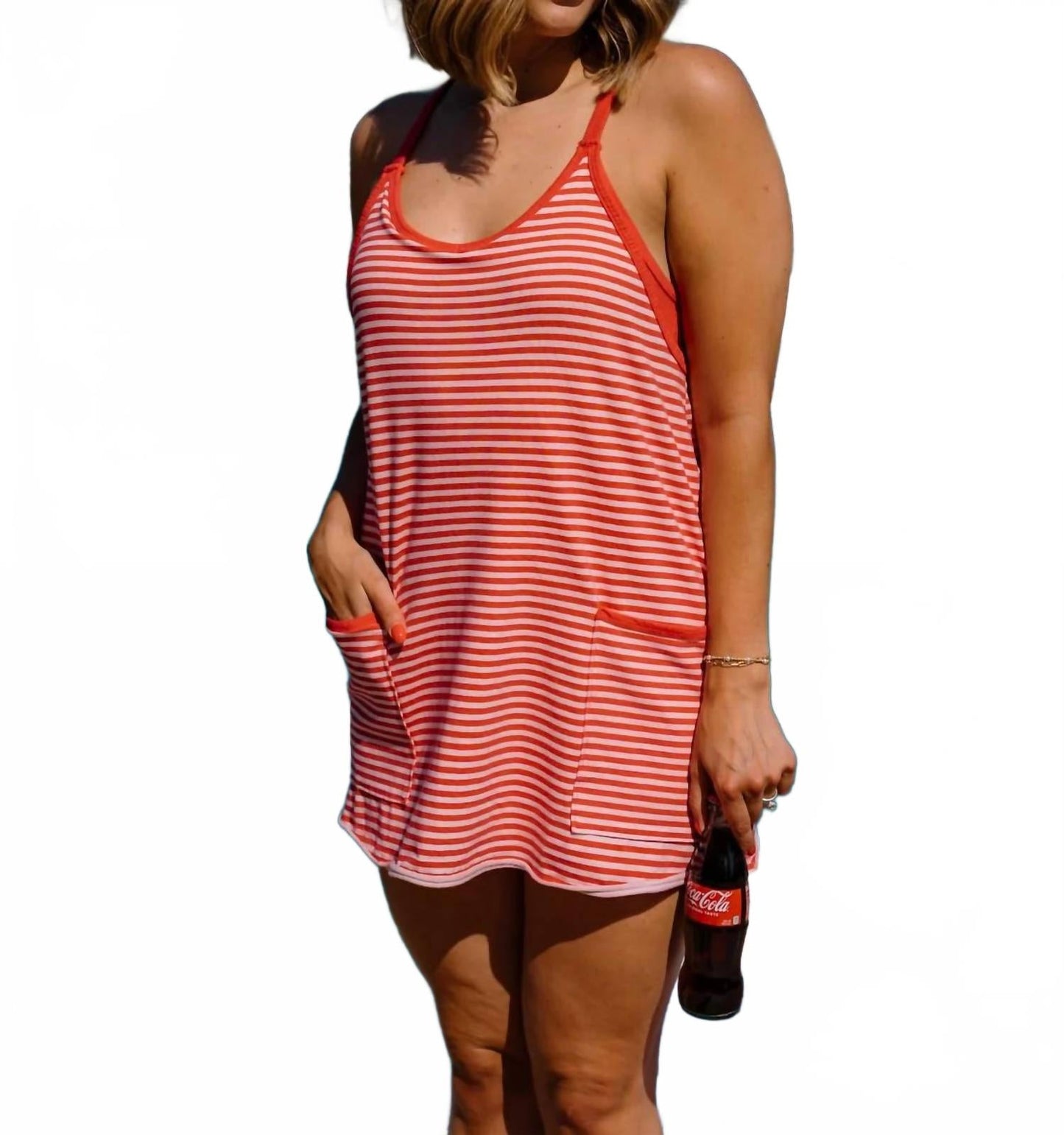 Vestido corto a rayas