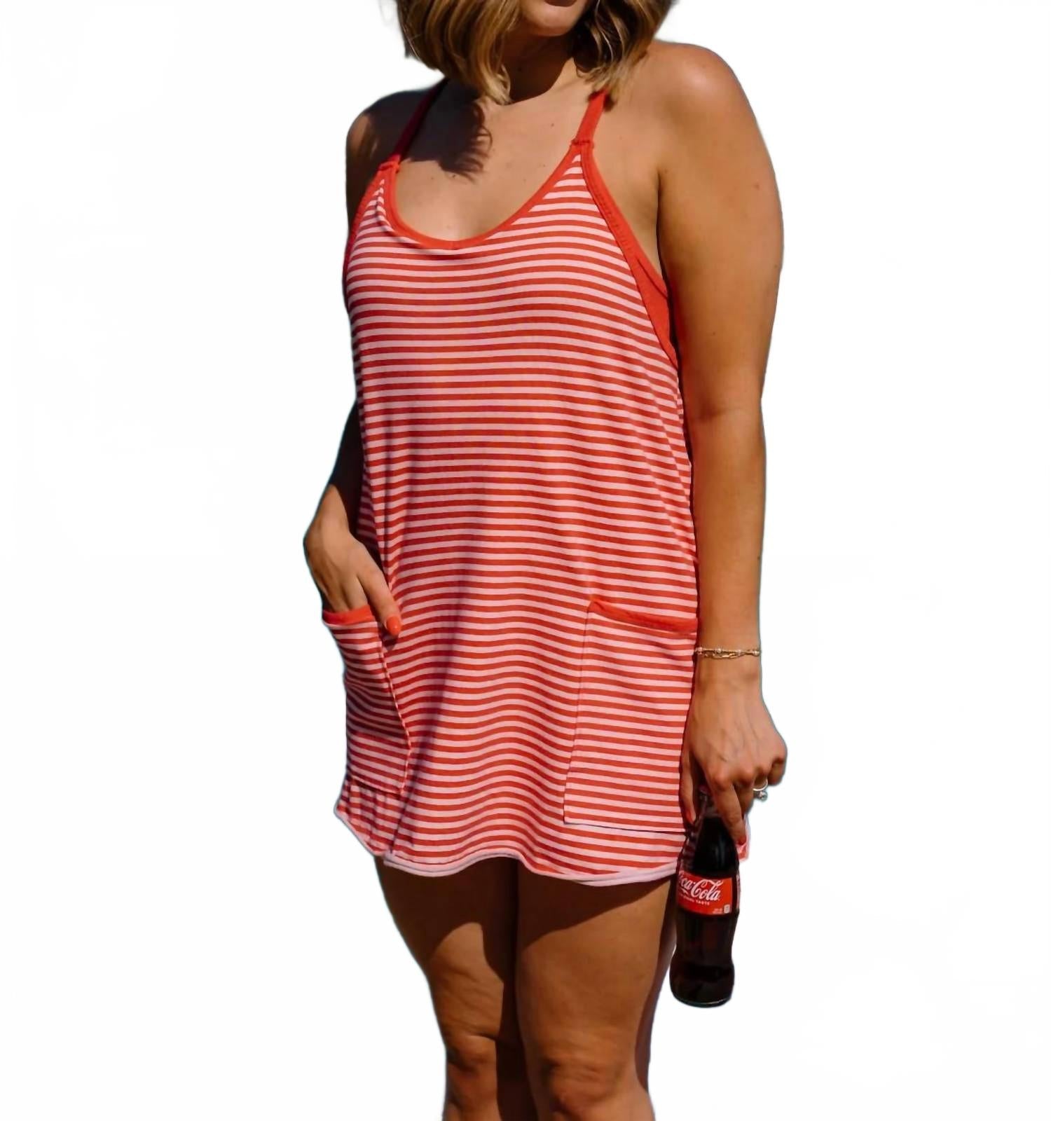 Vestido corto a rayas