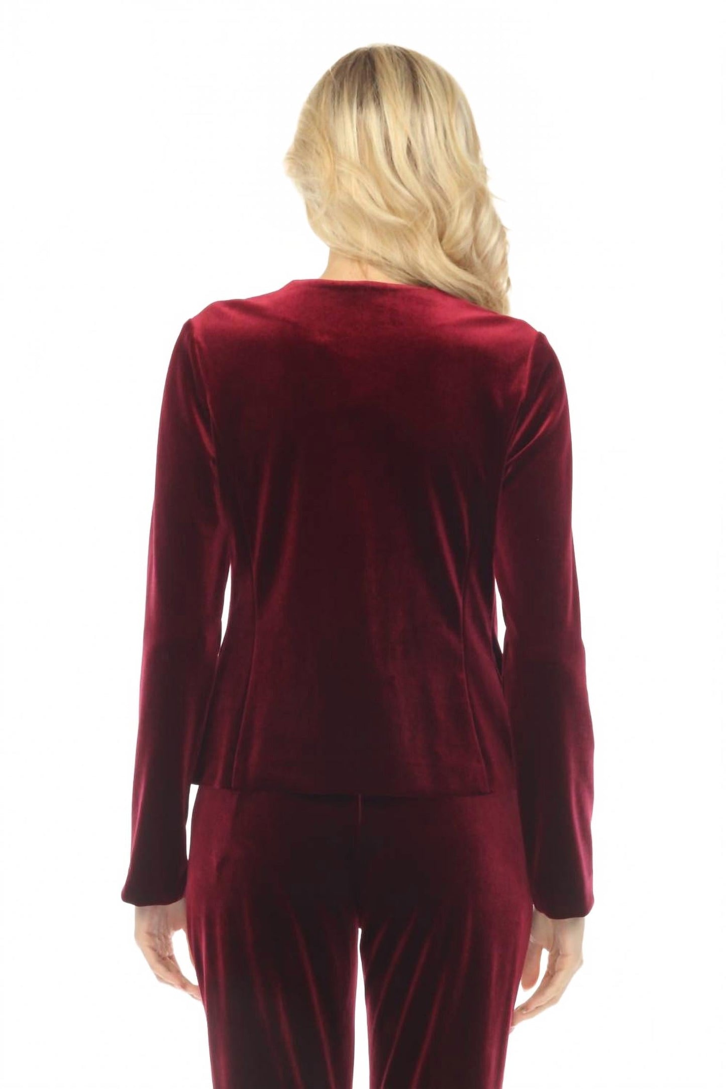 Blazer de terciopelo color vinotinto