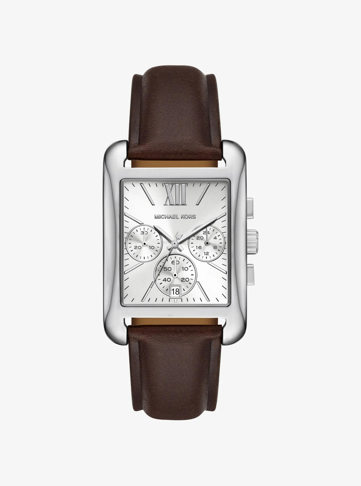 Reloj de cuero color plateado