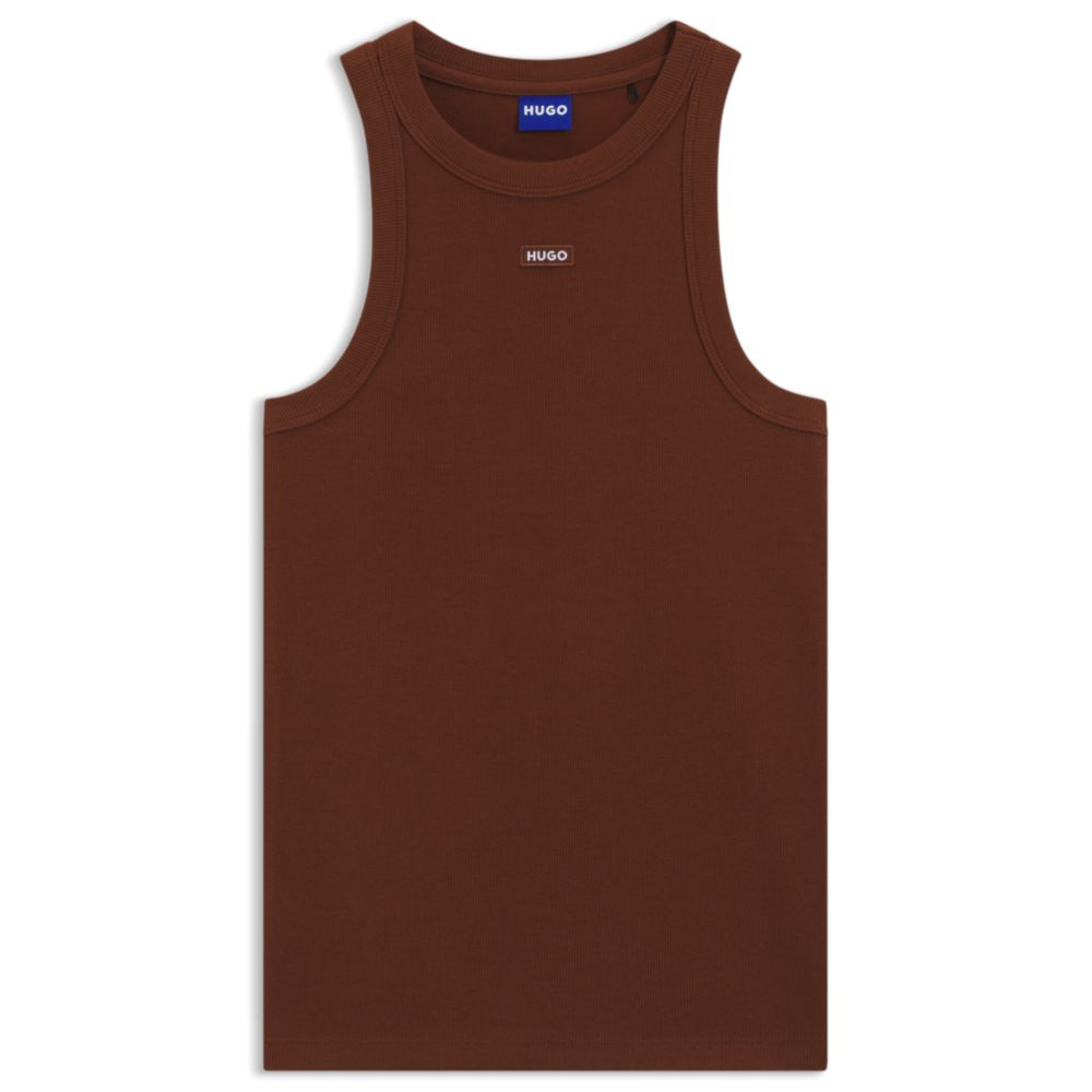 Camiseta sin mangas de algodón color azul