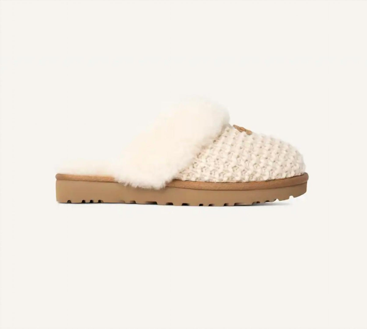 Pantuflas de mujer color crema