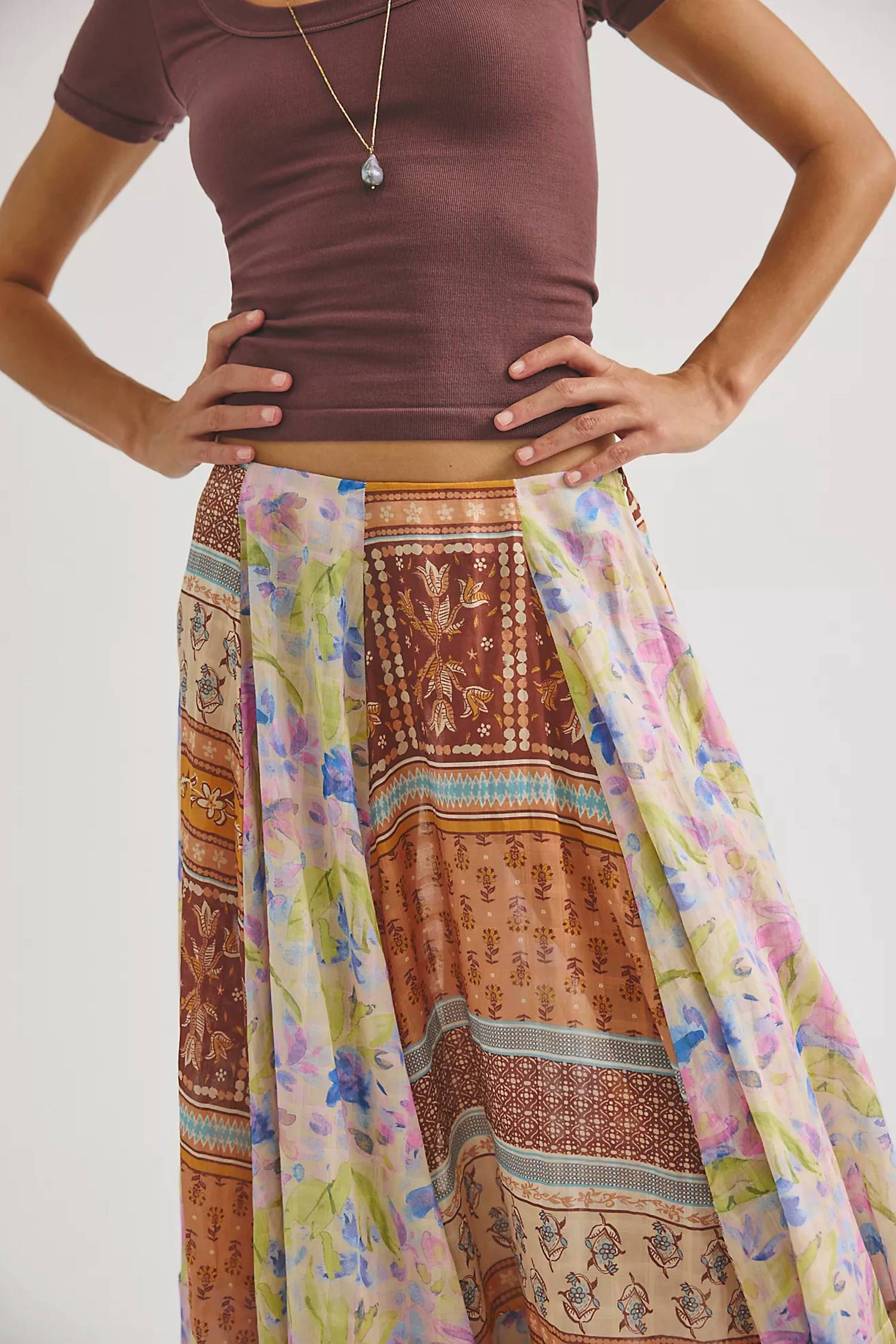 Falda larga con estampado