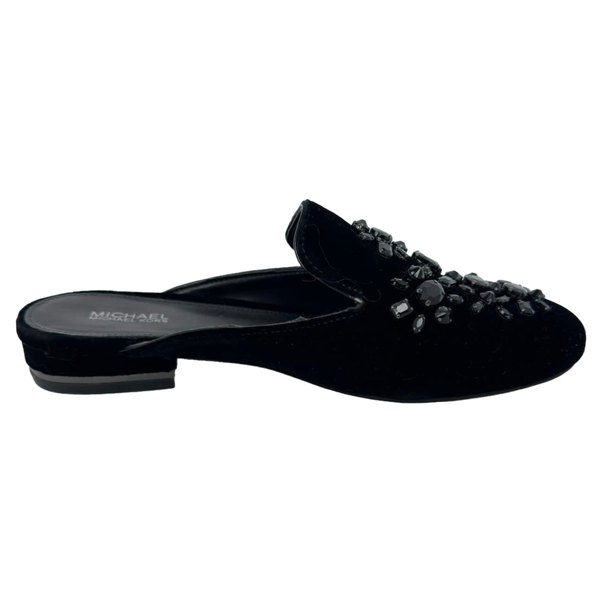Zapatos destalonados de terciopelo color negro