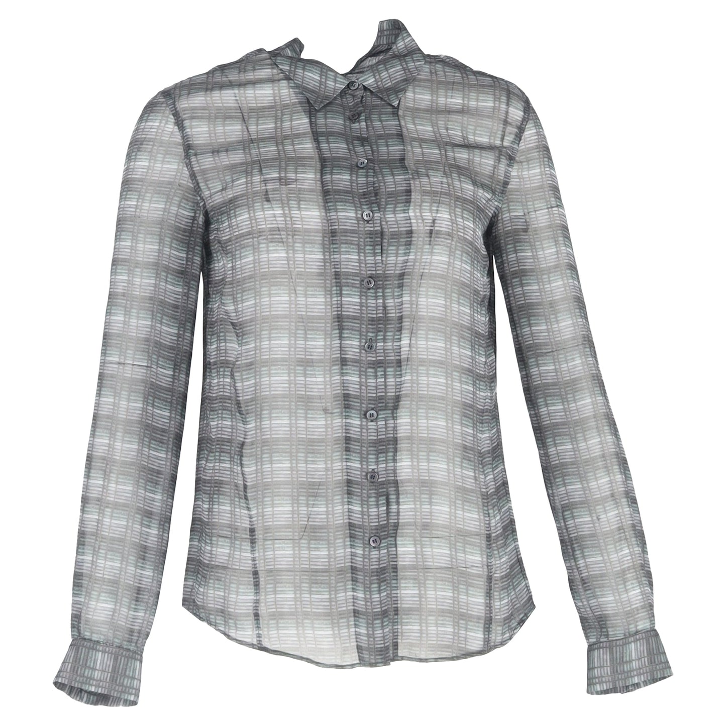 Camisa de seda color gris