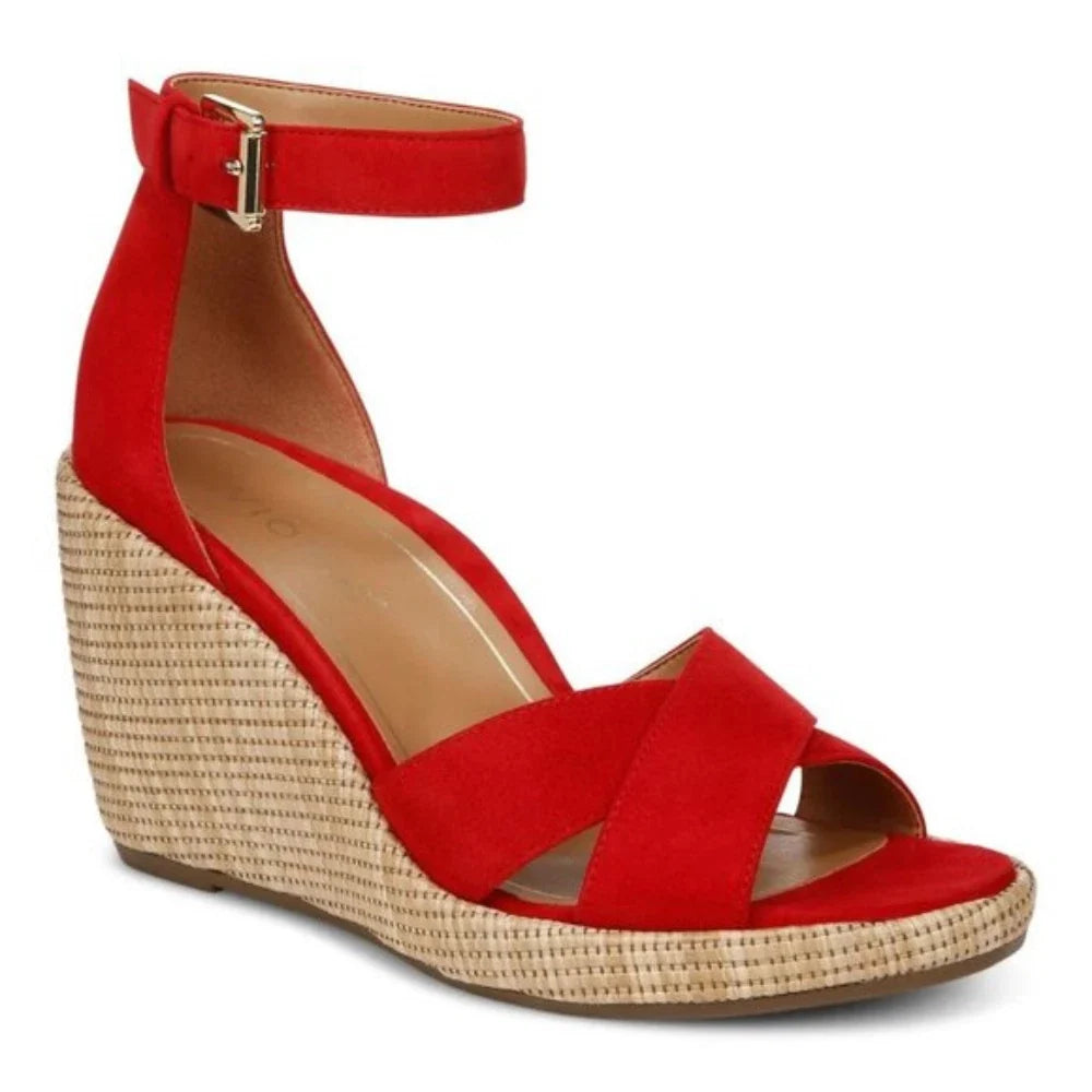 Zapatos de mujer de gamuza color rojo