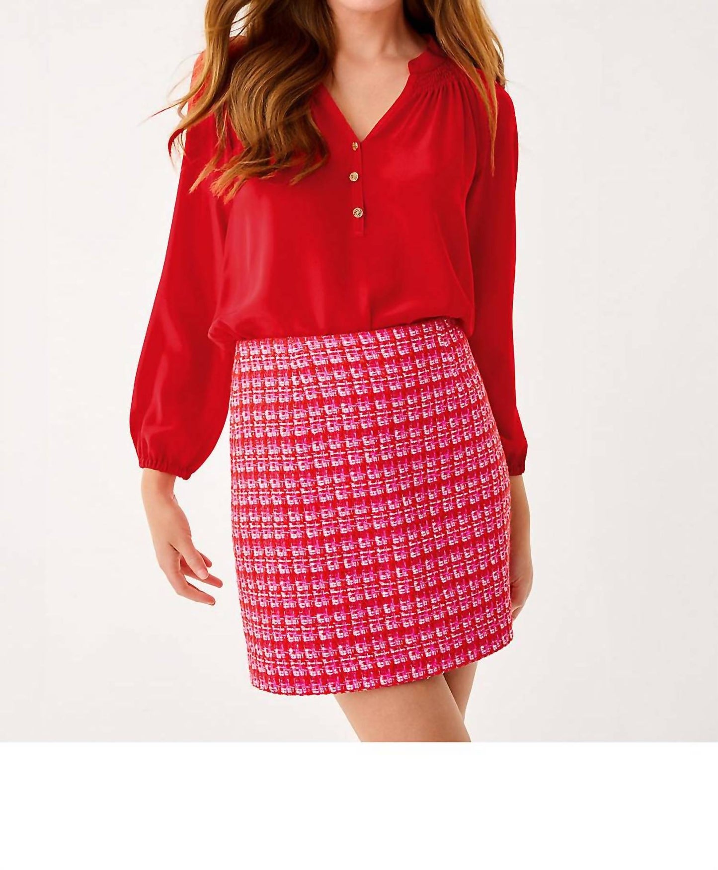 Falda corta color rojo