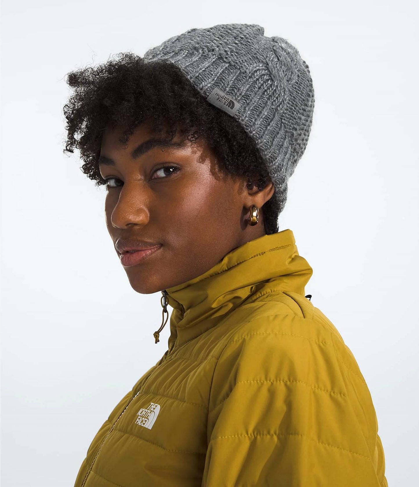 Gorro tejido de mujer color gris