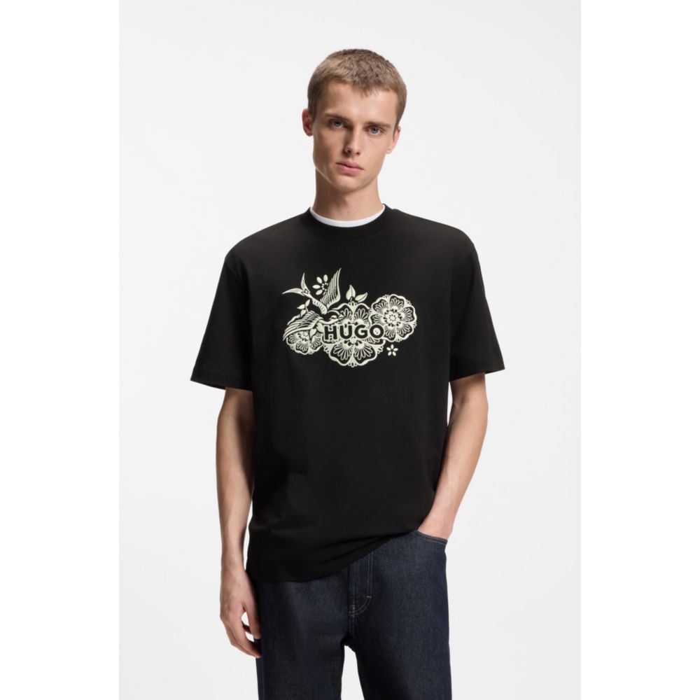 Camiseta de algodón con bordado