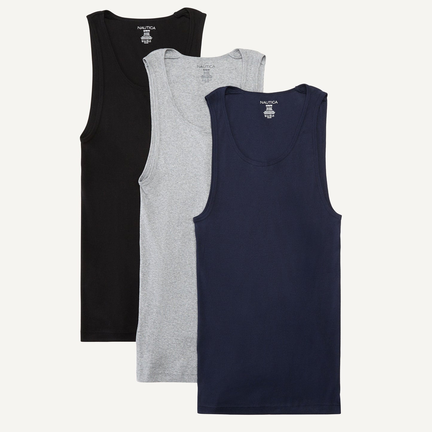Camiseta sin mangas de hombre (3 unidades) con tejido acanalado