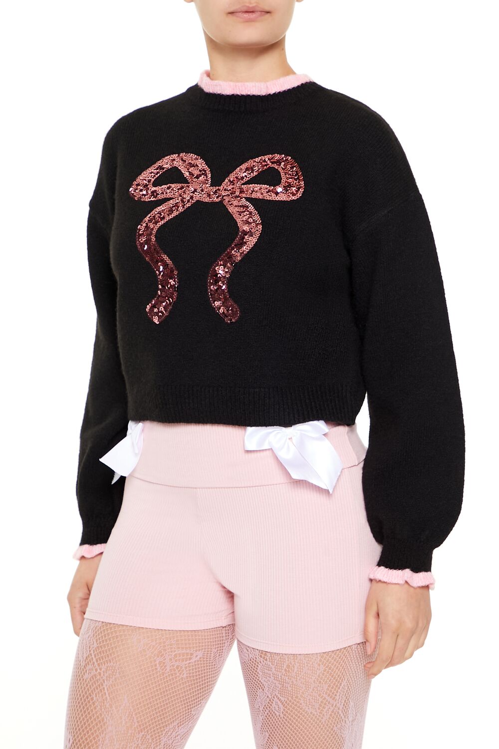 Suéter con cuello alto con lentejuelas
