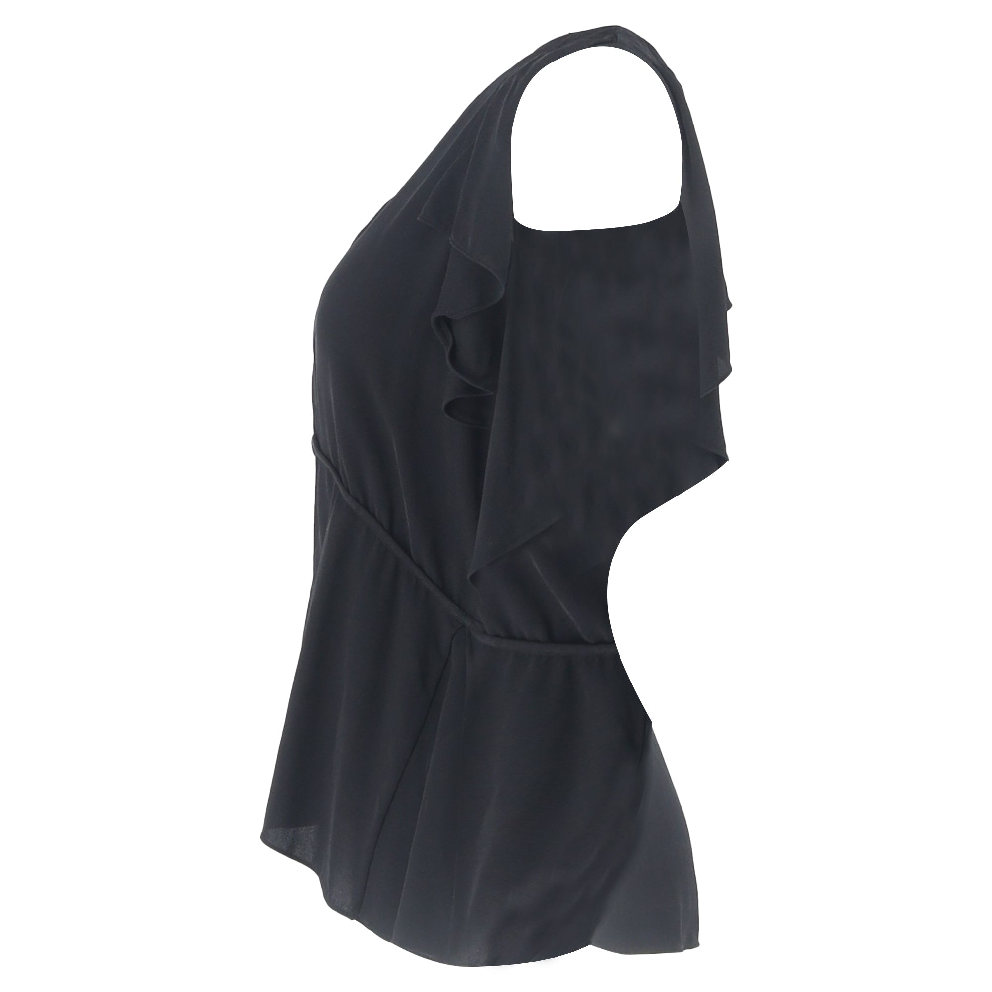 Blusa de seda color negro