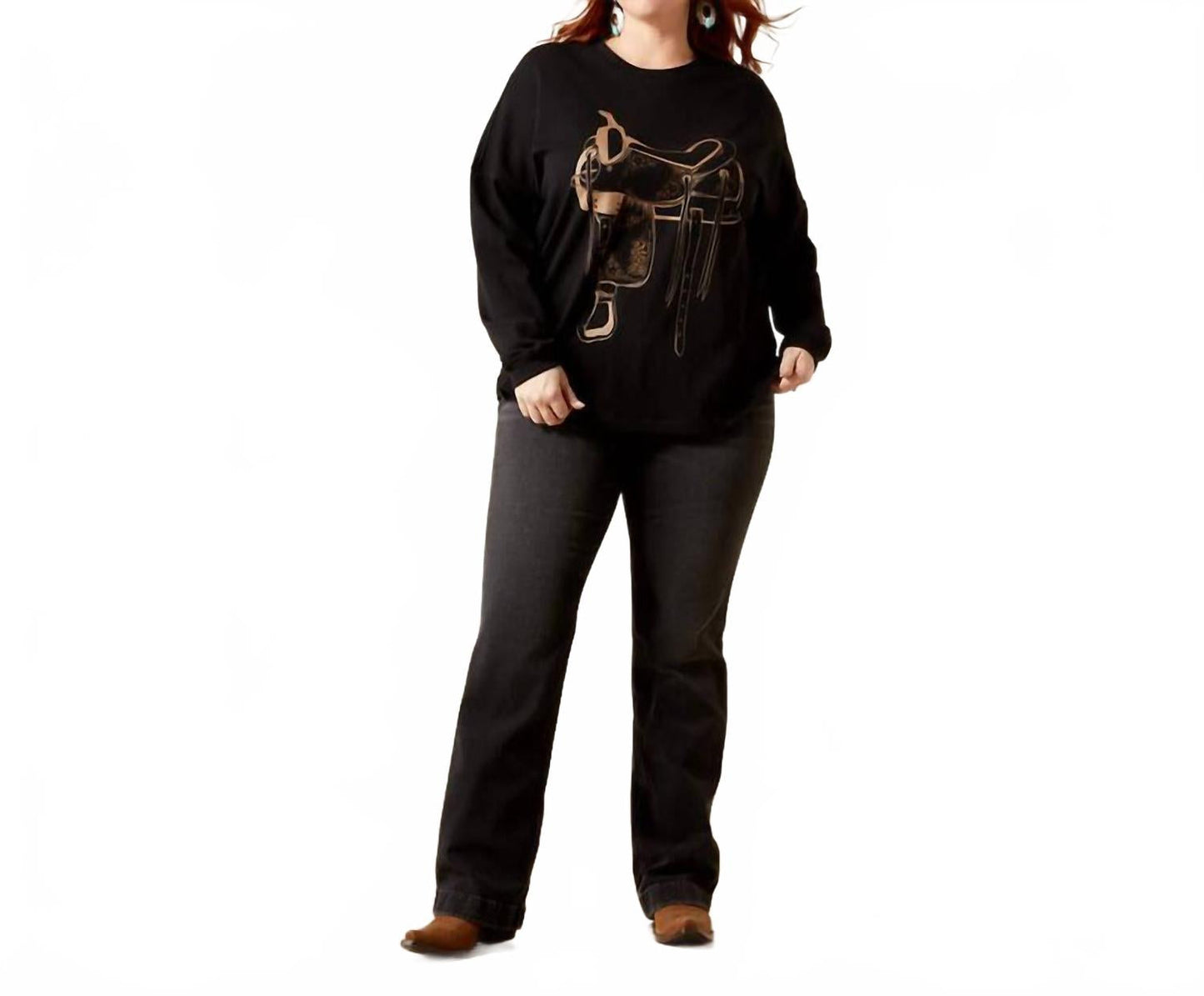 Camiseta de lona de corte amplio color negro